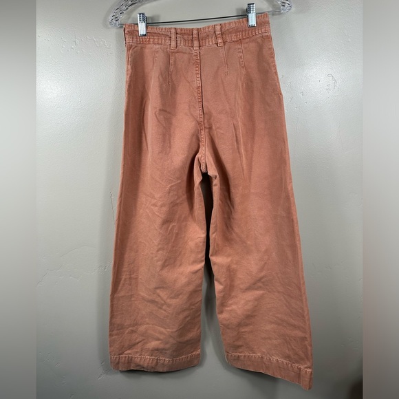 FREE PEOPLE WE THE FREE PATTI CROP COTTON PANTS IN ROSE PINK/BROWN SIZE 27 - Picture 3 of 7